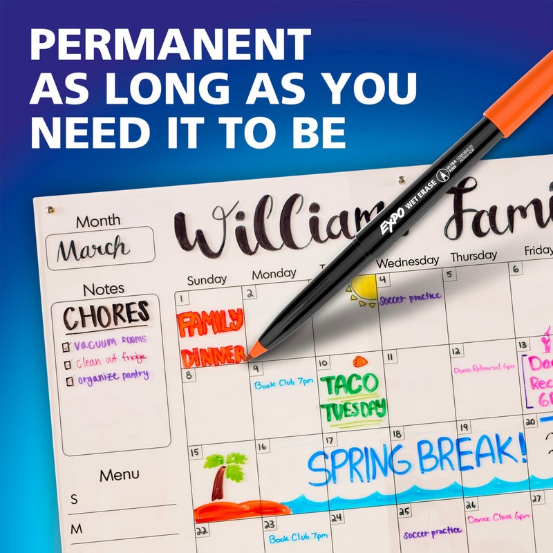 EXPO Visa Vis Wet Erase Markers Fine Point Black 12-Pack Ideal for Classroom and Homeschool Use - Image 3